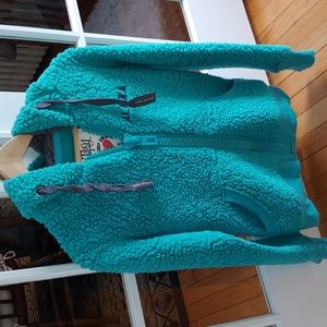 Tipsy Inc. Love My Teddy teal zipup Alaska hoodie sweatshirt size small